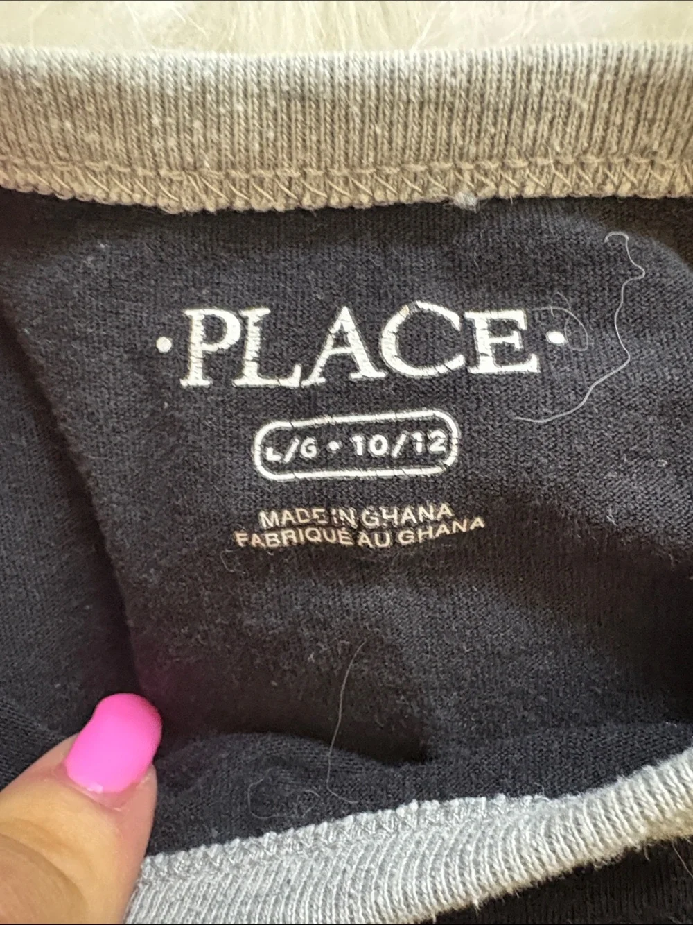The Children's Place Black and Light Gray Raglan Long-Sleeve Tee